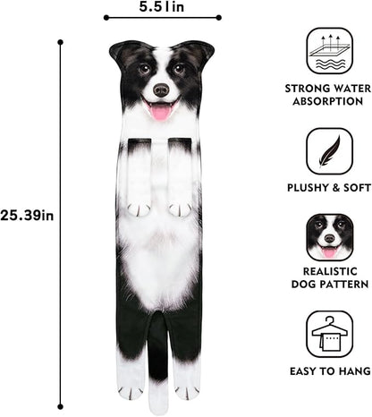 AGRIMONY Border Collie Dog Funny Hand Towels for Kitchen Bathroom-Dog Mom Dad Gifts for Women Men Teens Kids-Easter Mothers Fathers Days Valentines Housewarming Birthday Gifts for Animals Lovers