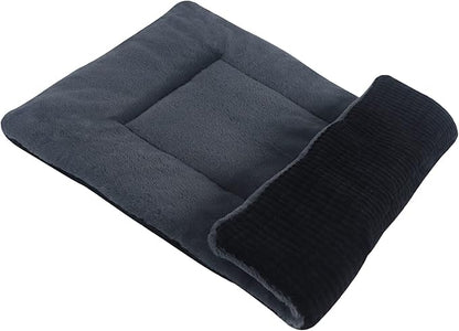 Reversible Dog Bed Mat with Plush and Corn Velvet,Soft Warm Pet Cushion, Dual Purpose Washable Sleeping Mattress Bed for Small Medium Large Dog and Cat XB004 (36"x23", Dark Grey)