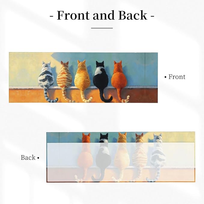 Cute Cat Curtain Valance Short Rod Pocket Window Treatment for Living Room Bedroom Kitchen Bathroom 1 Panel 54" W x 18" L