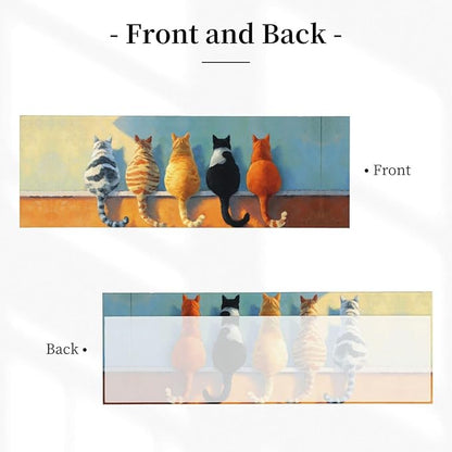 Cute Cat Curtain Valance Short Rod Pocket Window Treatment for Living Room Bedroom Kitchen Bathroom 1 Panel 54" W x 18" L