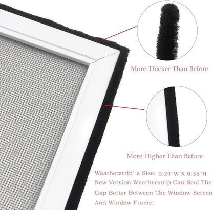 FLYZZZ 4 Packs Adjustable Window Screen Horizontal (15.74''H x 21''-40''W) Expandable Window Screen Medium Replacement for Home