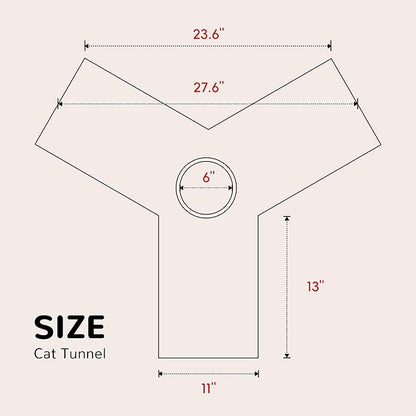 Tempcore 3 Way Collapsible Cat Tunnel for Indoor Cats, Pet Tunnel Bored Toys with Peek Hole & Ball for Puppy, Kitty, Kitten, Rabbit, Grey-Coin