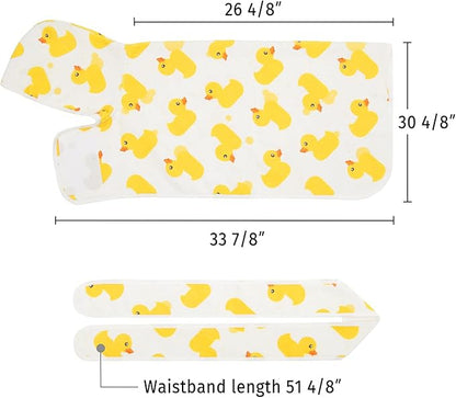 HDE Dog Bathrobe Super Absorbent Quick Drying Puppy Towel Wrap Coat Adjustable After Bath Robes with Hood for Dog Sizes S-XXL White Rubber Ducks XL