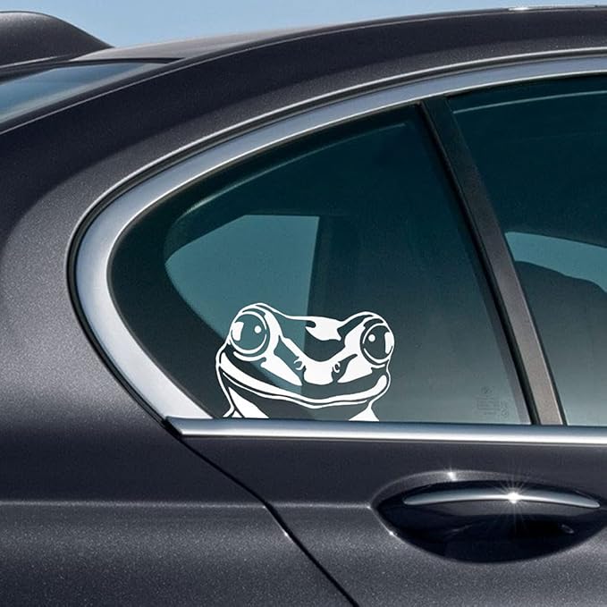WIRESTER 6 inch Clear Vinyl Decal Sticker Decoration for Car Window (Or Any Flat Surface) - Pond Frog