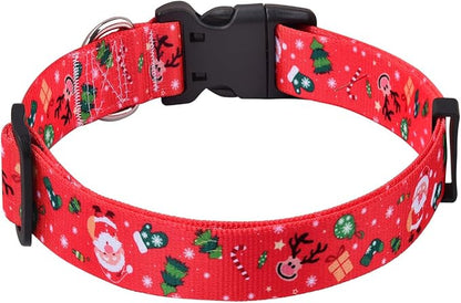 Christmas Dog Collar - Premium Adjustable Dog Collar for Small Medium Large Dogs (Christmas,XS)