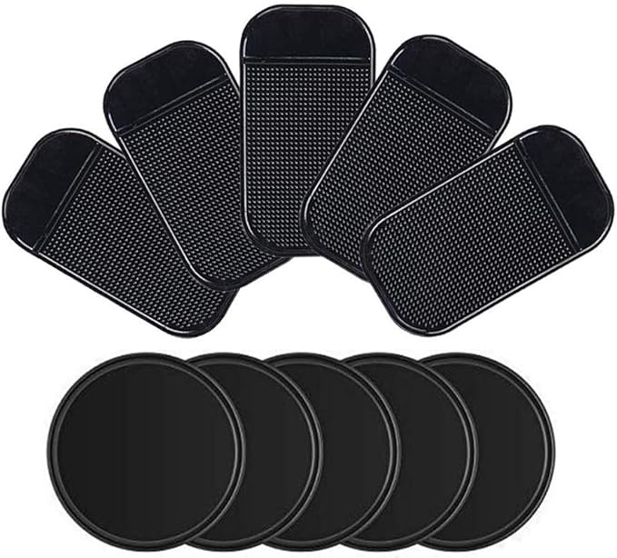 10pack Removable Silicone Sticky Anti-Slip Gel Pads Magic Gel Mat Stick to Car Dashboard Glass Mirrors Metal Tile Wall Kitchen Cell Phone Stand Recipe Holder Non-Slip Rug Pet Bowl Mat Pad