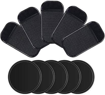 10pack Removable Silicone Sticky Anti-Slip Gel Pads Magic Gel Mat Stick to Car Dashboard Glass Mirrors Metal Tile Wall Kitchen Cell Phone Stand Recipe Holder Non-Slip Rug Pet Bowl Mat Pad