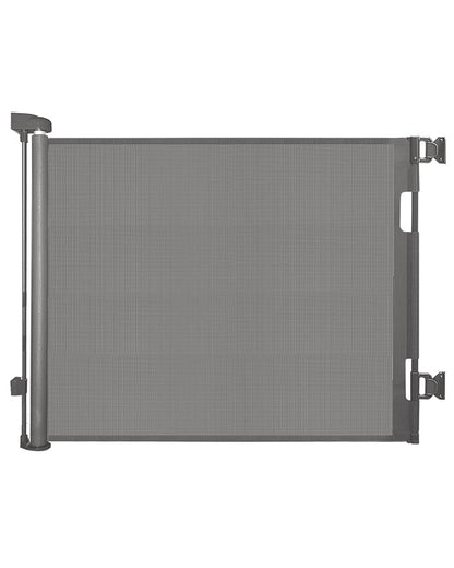 Retractable Baby Gate for Stairs – 33” Height, Expands up to 55” Width – Safety Gate for Infants, Toddlers, Dogs & Pets – Easy Install, Secure Closure, Gray Mesh Design for Indoor & Outdoor Use