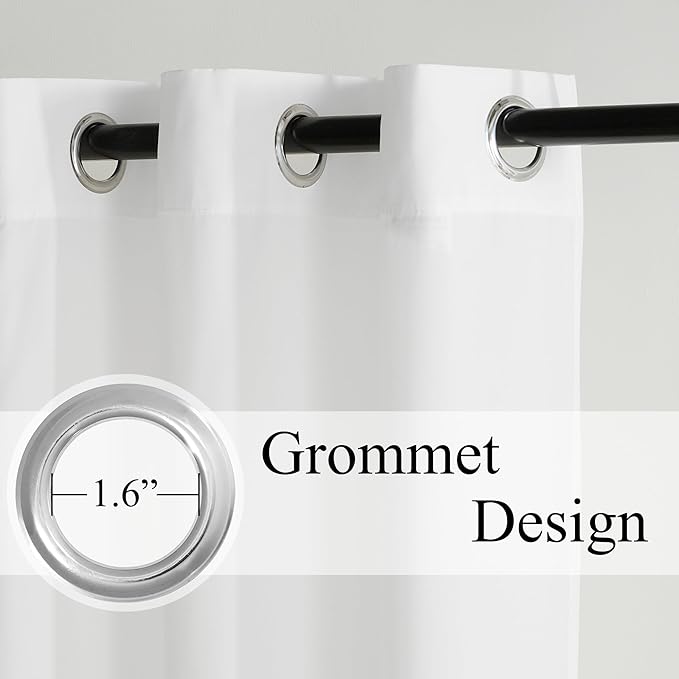 NICETOWN Non-See-Through White Privacy Sheer Curtains 45 inches Long 2 Panels, 52" Wide Grommet Window Curtains Drapes for Living Room Bedroom- Light Filtering Home Decoration