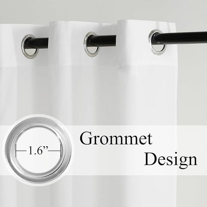 NICETOWN Non-See-Through White Sheer Curtains 72 inches Long 2 Panels, 42" Wide Grommet Window Curtains Drapes for Living Room, Bedroom, Bathroom- Light Filtering Elegant Window Drapes