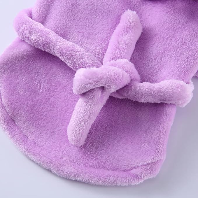 Dog Drying Robe Coat Super Absorbent Soft, Fast Drying Pet Dog Bathrobe Towel with Adjustable Waistbelt