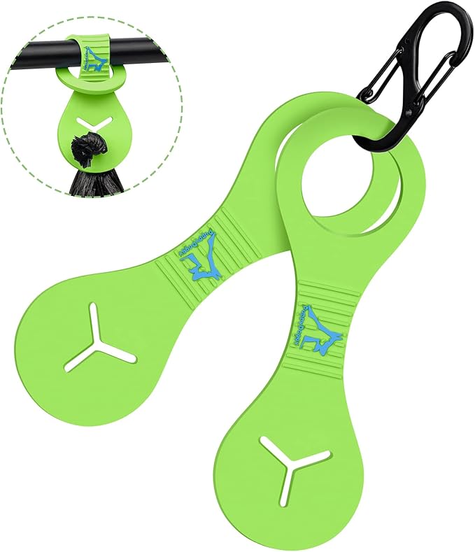 PuppyDoggy Dog Poop Bag Holder for Leash Waste Bag Carrier Dog Poop Bag Dispenser for Walking Running Bicycle Accessory 2 Pieces (Green)
