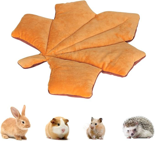 Rabbit Bed Rabbit Pad All-Season Soft Leaf-Shaped Small Pet Bed - Comfortable Breathable Guinea Pig Pad for Guinea Pigs, Rabbits, Chinchillas, Ferrets, Hedgehogs (Red Maple Leaf)