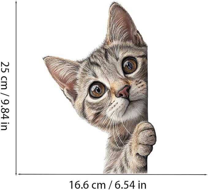Peeping Cat Door Decal - Funny Removable Vinyl Sticker for Glass Door & Window, Cute Animal Privacy Wall Art, Waterproof Home Decor for House, Apartment Z-115