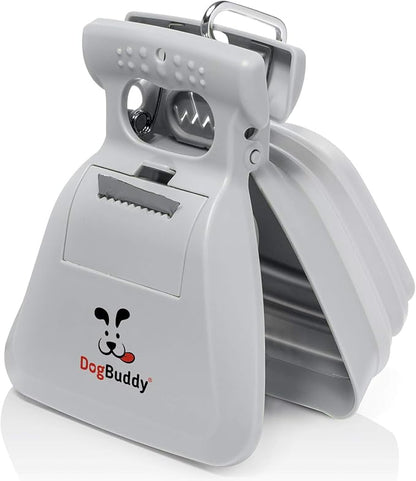 DogBuddy Pooper Scooper, Portable Dog Pooper Scooper, Poop Scooper for Small and Large Dogs, Pooper Scooper with Bag Attachment, Leash Clip and Dog Waste Bags Included (Large, Mist)