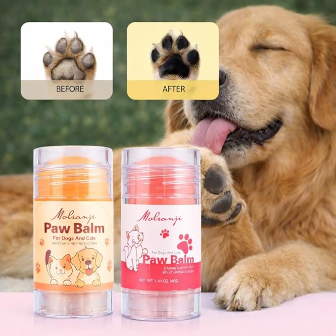 Lick-Safe Dog Paw&Nose Balm with Coconut Oil|Natural Ingredients Paw Cream&Wax for Dry,Large-Capacity Package of 1.41oz|Cracked Pads & Snouts| Cat Moisturizer&Soother (Mixed Colors)