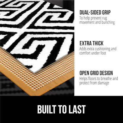 GORILLA GRIP Strong Rug Pad Gripper, 4x6 FT, US Designed, Grips Help Keep Area Rugs Safe and in Place, Slip and Skid Resistant Pads for Hard Floors, Under Carpet Mat Cushion and Hardwood Protection