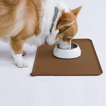 AUDWUD Silicone Waterproof Pet Feeding Mats,Anti Slip Bowl Pad,Dog Mat for Food and Water