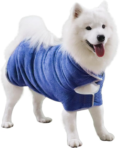 Dog Towel, Dog Bathrobe Pet Grooming Towel Drying Coat Robes for After Bath Collection Absorbent Microfiber Bath Towels for Drying Dogs Small Medium Large