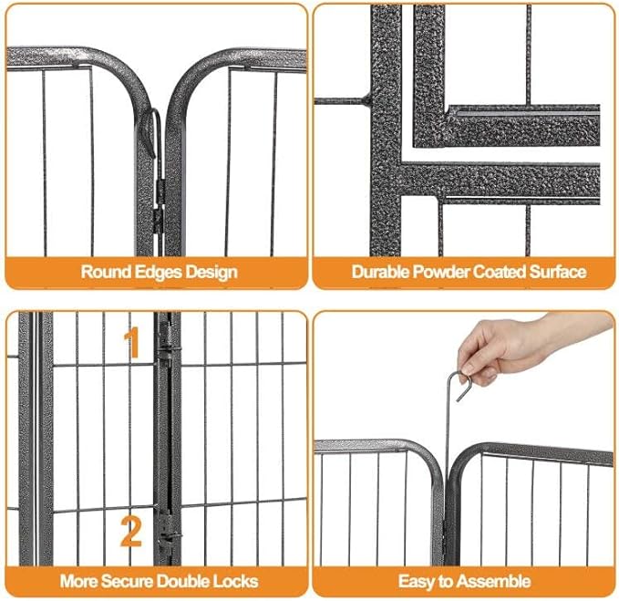 ZENY Dog Playpen Outdoor, Indoor Pet Pen, 16 Panels Dog Fence for Small/Medium Dogs, 32 Inch Heavy Duty Pet Exercise Pen for Rabbit/Puppy/Small Animals Portable Playpen for Yard, RV, Camping