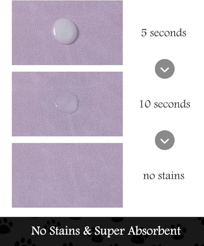 Pet Feeding Mat-Absorbent Dog Mat for Food and Water Bowl-No Stains Quick Dry Water Dispenser Mat-Dog Accessories Pet Supplies-Bowl for Messy Drinkers（Purple,12"x19"