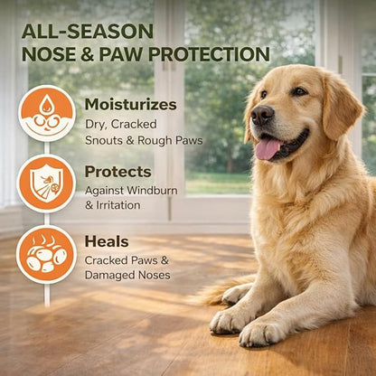 Lick-Safe Dog Paw&Nose Balm with Coconut Oil|Natural Ingredients Paw Cream&Wax for Dry,Large-Capacity Package of 1.41oz|Cracked Pads & Snouts| Cat Moisturizer&Soother (Mixed Colors)