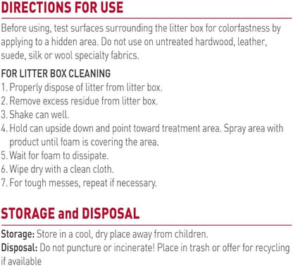 Nature’s Miracle Foam Litter Box Cleaner, Tough on Cat Urine Odors, Enzymatic Formula, 17.5 oz