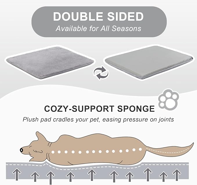 Jiupety Cozy Small Pet Dog House, 2 in 1 Puppy House, S Size for Cat and Puppy, Warm Cave Sleeping Nest for Cats and Dogs, S(14"×12"×11"), Up to 5 Lb, Grey