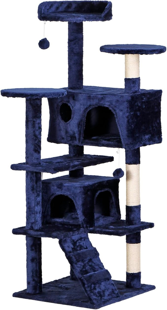Nova Microdermabrasion 54 in Cat Tree Tower for Indoor Cats Multi-Level Cat Condo Cat Bed Furniture with Scratching Post Kittens Activity Center