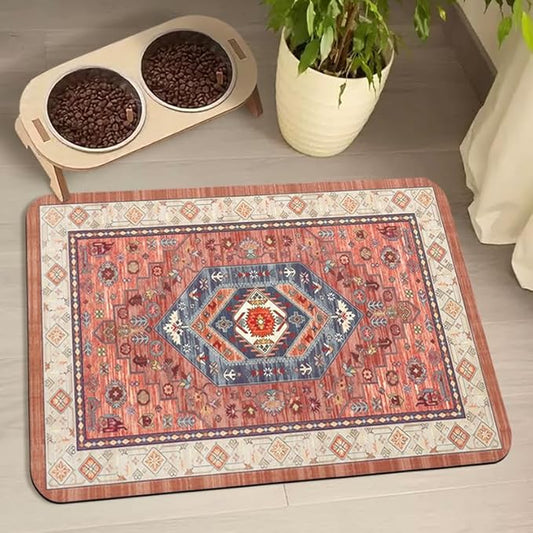 Dog Food Mats for Floors Waterproof, Pet Water Bowl Mats Pet Feeding Absorbent Placemats 12 * 20 inch