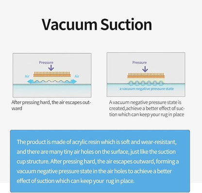 Rug Pad Gripper for Hardwood Floor Non-Slip Vacuum Tech Invisible Carpet Gripper Pads Self Adhesive Carpet Grips for Tile Washable Cuttable Rug Corner Grippers 4Pcs