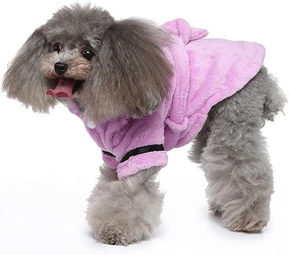 Dog Drying Robe Coat Super Absorbent Soft, Fast Drying Pet Dog Bathrobe Towel with Adjustable Waistbelt