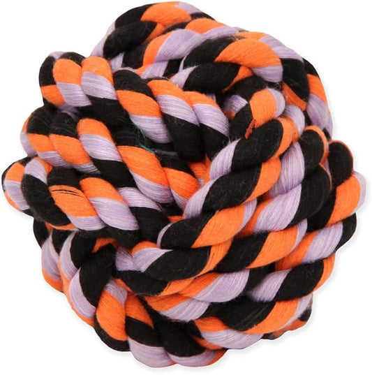 Mammoth Flossy Chews Monkey Fist Ball Premium Cotton-Poly Rope Dog Toy Interactive & Fetch Toy for Small Dogs - Small 3.75" - Assorted Colors