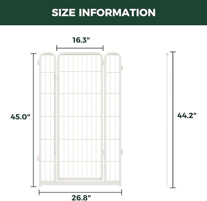 FXW Homeplus Unleashed Dog Playpen Designed for Indoor Use, 1 Add-on Gate, 45" Height for Large Dogs, White│Patented