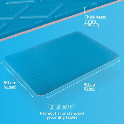 Seagull Multipurpose Foam Rubber Pet Grooming Table Mat 24 x 36 Inch Dog Grooming Mat for Table Cat Grooming Mat Dog Bath Mat Pet Vet Mat Non Slip Soft Waterproof Light Blue