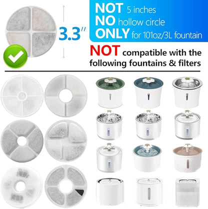 12 Pack Cat Water Fountain Filters Compatible with Pet Fountain Filters Replacement, Pet Filters for Water Fountain