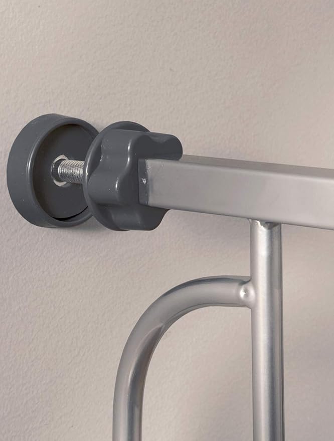 Regalo Safety 36” Extra Tall Baby Gate for Doorways & Bottom of Stairs, Pressure Mounted Baby Gate with Door for Babies, Toddlers & Pets, Tested & Safe, American Designed and Owned, Platinum