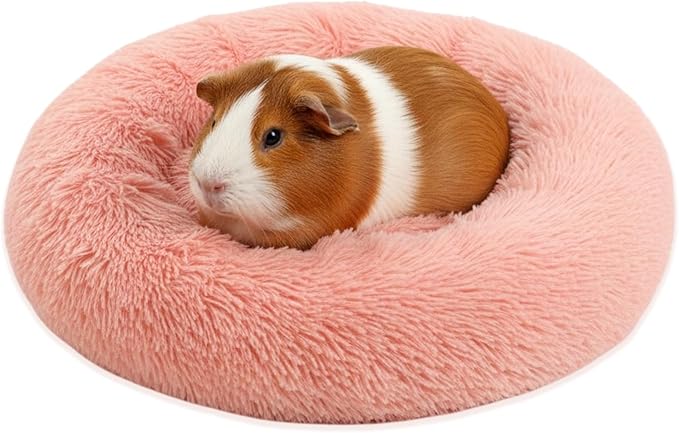 Bunny Bed Rabbit Hideout Large Soft & Comfortable Small Animal Bedding Cozy Bed Mat Warm Hideaway Cage Accessories for Guinea Pig Dwarf Bunny Chinchillas Hamsters Hedgehogs Ferrets Pink