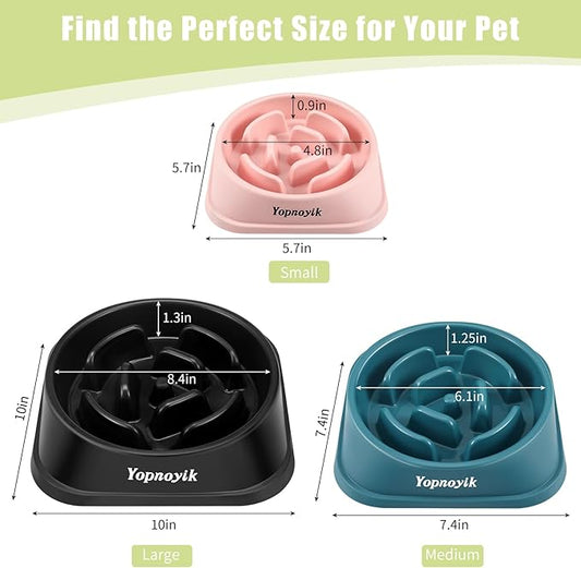 2 Pack Slow Feeder Dog Bowls for Healthy Eating, Non-Slip and Anti-Choking Design, Reduces Bloating & Overeating for Large Dogs, Easy to Clean