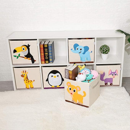 CLCROBD Foldable Animal Cube Storage Bins Fabric Toy Box/Chest/Organizer for Kids Nursery, 13 inch (Llama)