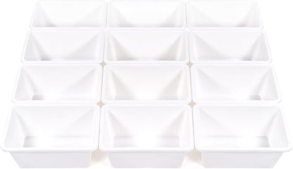 Humble Crew Toy Storage Bins for Kids, Set of 12, White, Small - Sturdy, Colorful Plastic Storage Bins for Classroom, Playroom, Nursery, and More - Premium Toddlers Toy Organizer Bins
