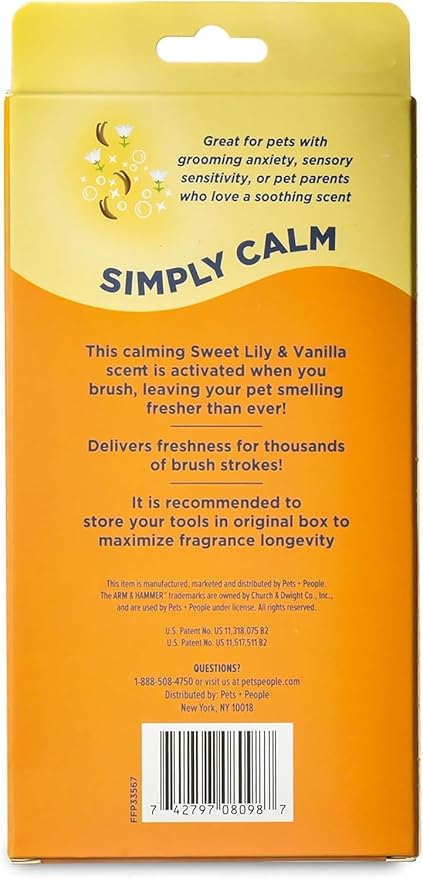 Arm & Hammer Deodorizing Slicker Brush for Dogs with Fragrance Transfer Technology – Scented Self-cleaning Dog Brush - Dog Grooming Brush for Shedding, Sweet Lily & Vanilla Scent - 2 Pack