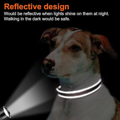 Joytale Reflective Dog Collar, Soft Neoprene Padded, Metal D-Ring, Nylon Pet Collar Adjustable for Medium Dogs, Brown, Medium