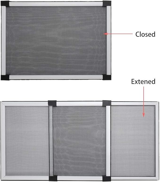 FLYZZZ Adjustable Sliding Window Screen Horizontal (15.74 ''H x 21-40''W) 2 Packs Expandable Window Screen Replacement for Home Medium