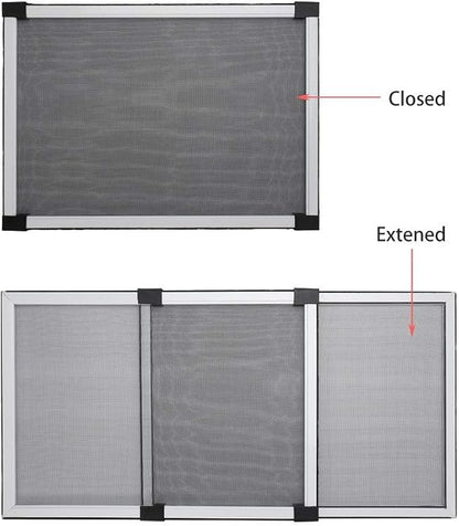FLYZZZ Adjustable Sliding Window Screen Horizontal (15.74 ''H x 21-40''W) 2 Packs Expandable Window Screen Replacement for Home Medium