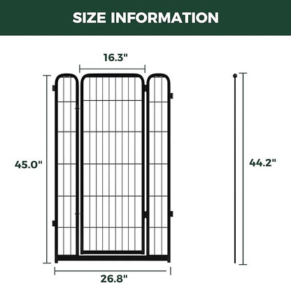 FXW Homeplus Unleashed Dog Playpen Designed for Indoor Use, 1 Add-on Gate, 45" Height for Large Dogs, Black │Patented