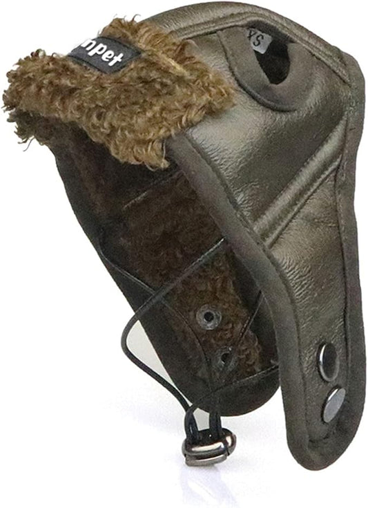 Leconpet Dog Aviator Hat, Dog Winter Pilot Hat with Ear Flaps for Cold Weather (XXL, Brown)