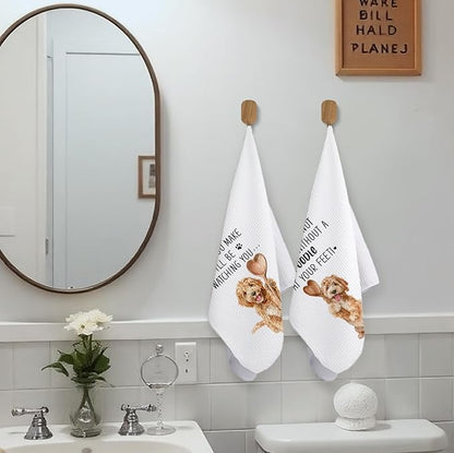Funny Goldendoodle Kitchen Bathroom Towels,Goldendoodle Gifts for Women Dish Tea Towels, Mom Gifts Decorative Hand Towels for Kitchen for Home Shelf Counter,16x24 Set of 2