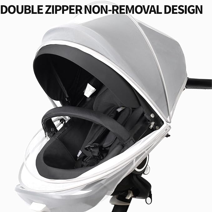 DUOMI Mosquito Net for Stroller,Encrypted Stroller Mosquito Net Full Cover with Double Zipper,Breathable & Foldable Netting for Baby Cover(White)