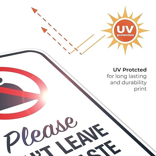 Please Don’t Leave Dog Waste Bags Here 12x18 Inches, Rust Free .063 Aluminum, Fade Resistant, Made in USA